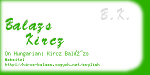 balazs kircz business card